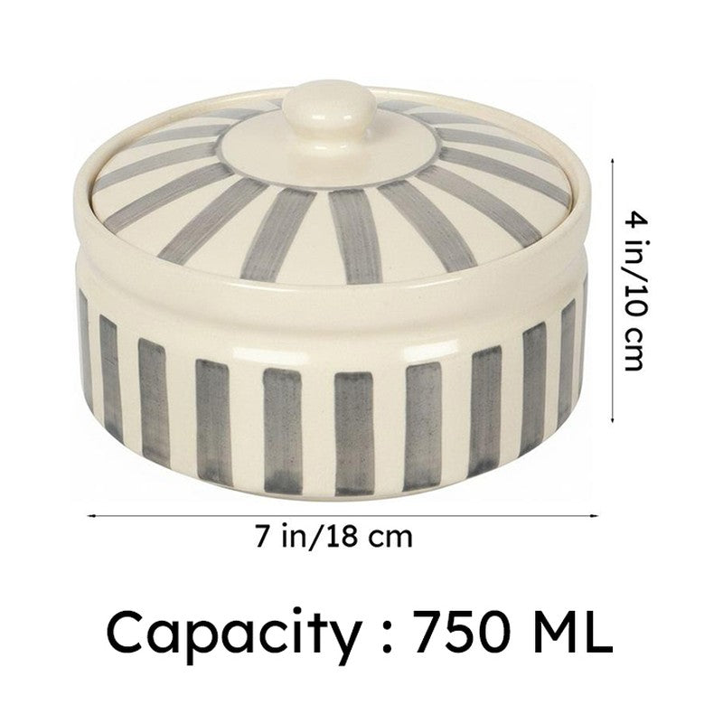 Ceramic Serving Bowls (Grey,White) - 750 mL media 7
