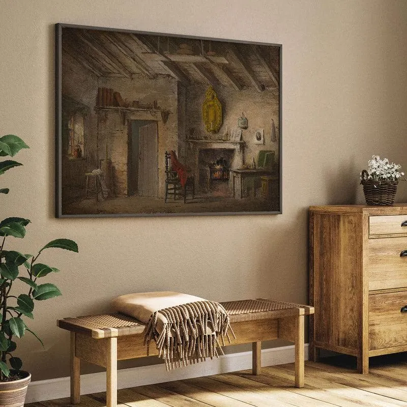 Vintage Interior Canvas Wall Painting - Black Frame media 5