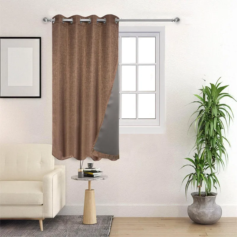 Saral Home Auriel Blackout Curtain - Brown media 3