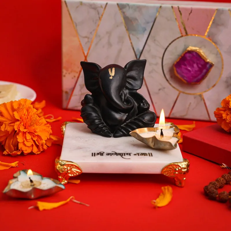 Mangalmurti Idol with Choki & Candle - Four Piece Set media 1