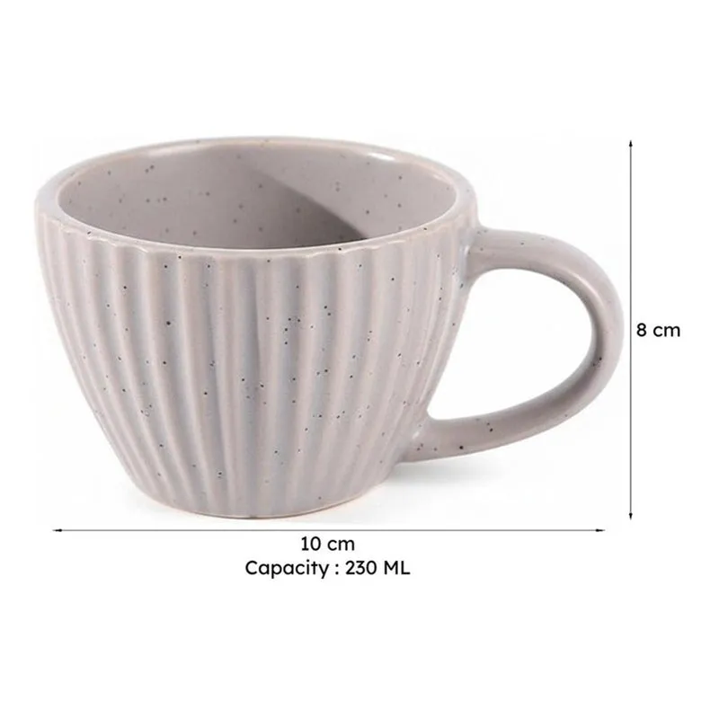 Agnese Ceramic Tea Cup (230 mL)/Grey) media 8