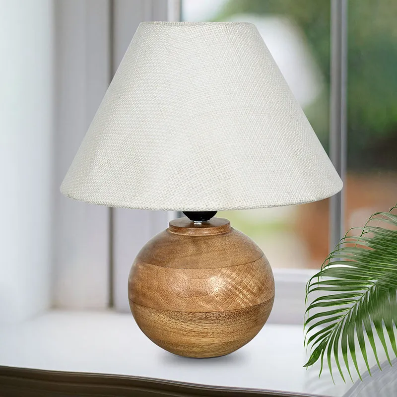 Lark Sphere Fabric Table Lamp - White,Brown media 2