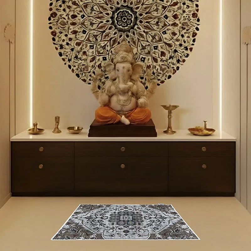 Barakah Ethnic Prayer Mat (Grey) - 550 GSM media 5
