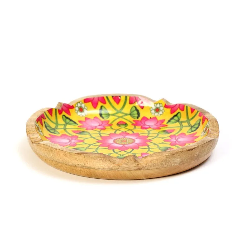 BloomLine Mango Wood Round Platter media 4
