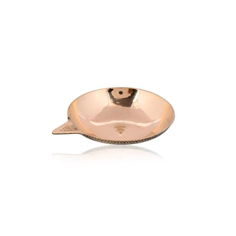 Sanecha Gold Finish Brass Diya - Set Of Two media 4