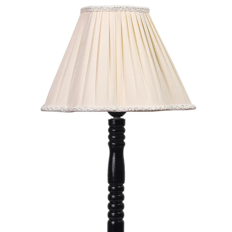 Foundry Light Table Lamp With Wooden Base - Ivory,Black media 6