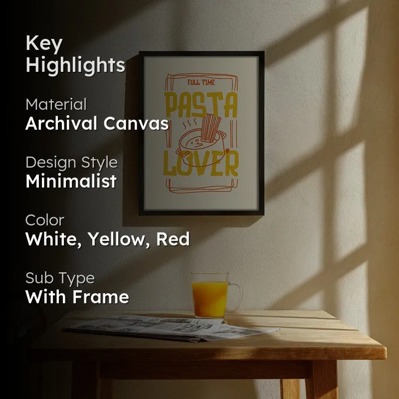 PastaLover Archival Canvas Wall Art - Black,Brown media 2