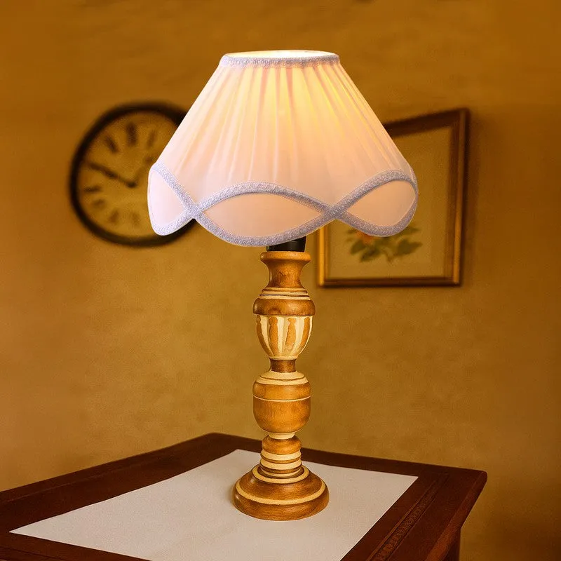 Zenrae Pleatiq Wooden Table Lamp - White media 3