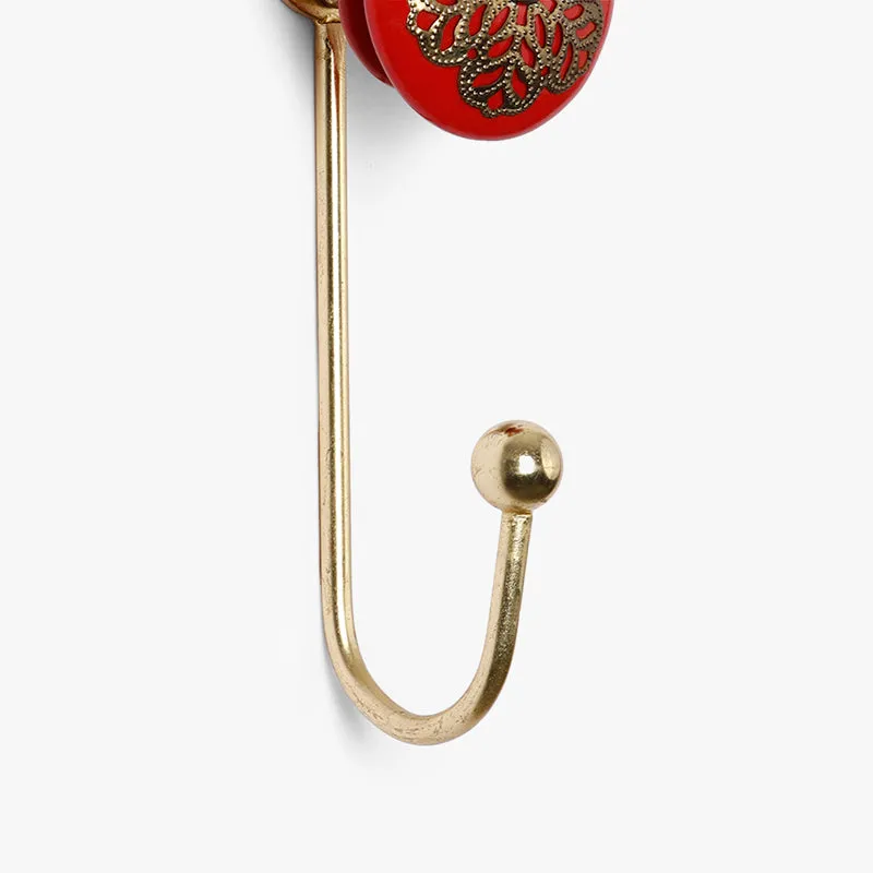 Red Flora Filigree Wall Hook media 5