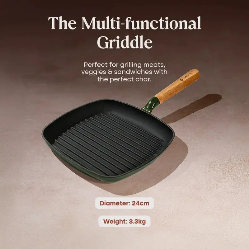 Cumin Co Enamel Cast Iron Grill Pan - Green media 9