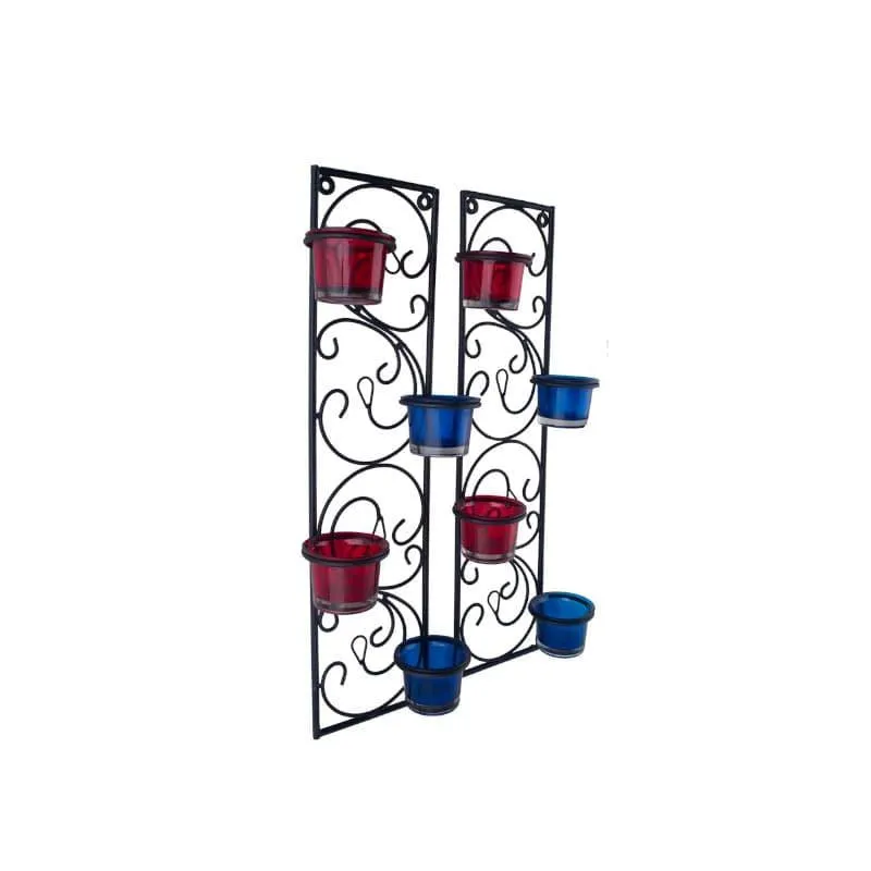 Twisted Luminaire Candle Holder (Blue & Red) - Set Of Two media 5