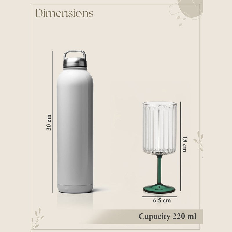 Teal Ripple Wine Glasses (220 mL) - Set Of Two media 7