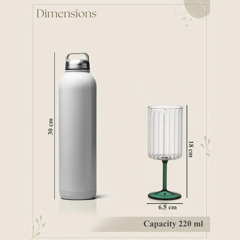 Teal Ripple Wine Glasses (220 mL) - Set Of Two - 7