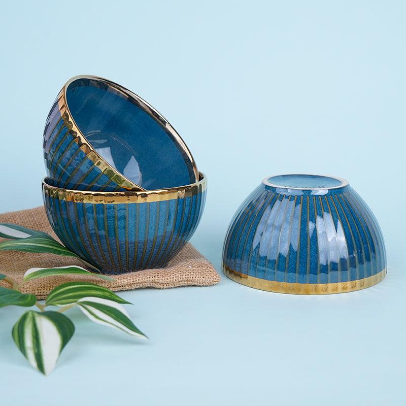 Amazo Blue Gold Serving Bowl (300 ML) - Set Of Four media 5