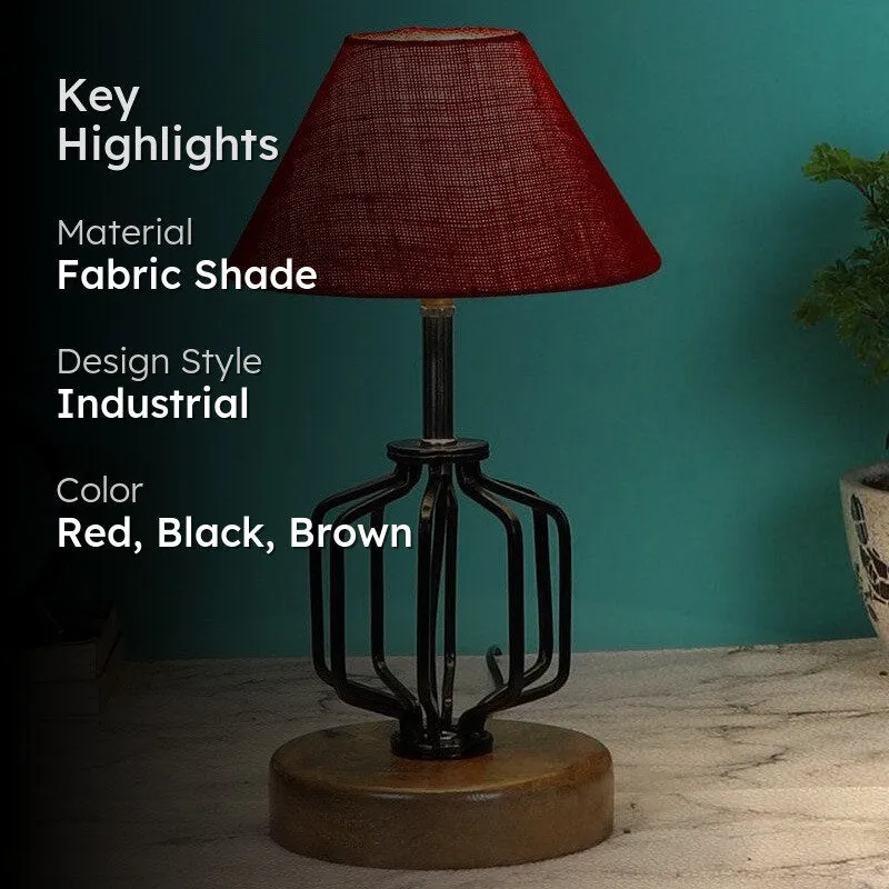 Cosmo Fabric Table Lamp - Red,Black,Brown media 2