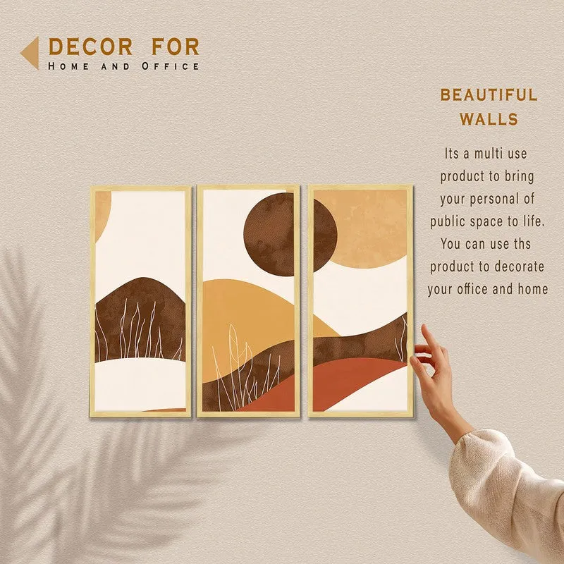 Shades of Brown Wall Painting - Set Of Three media 4