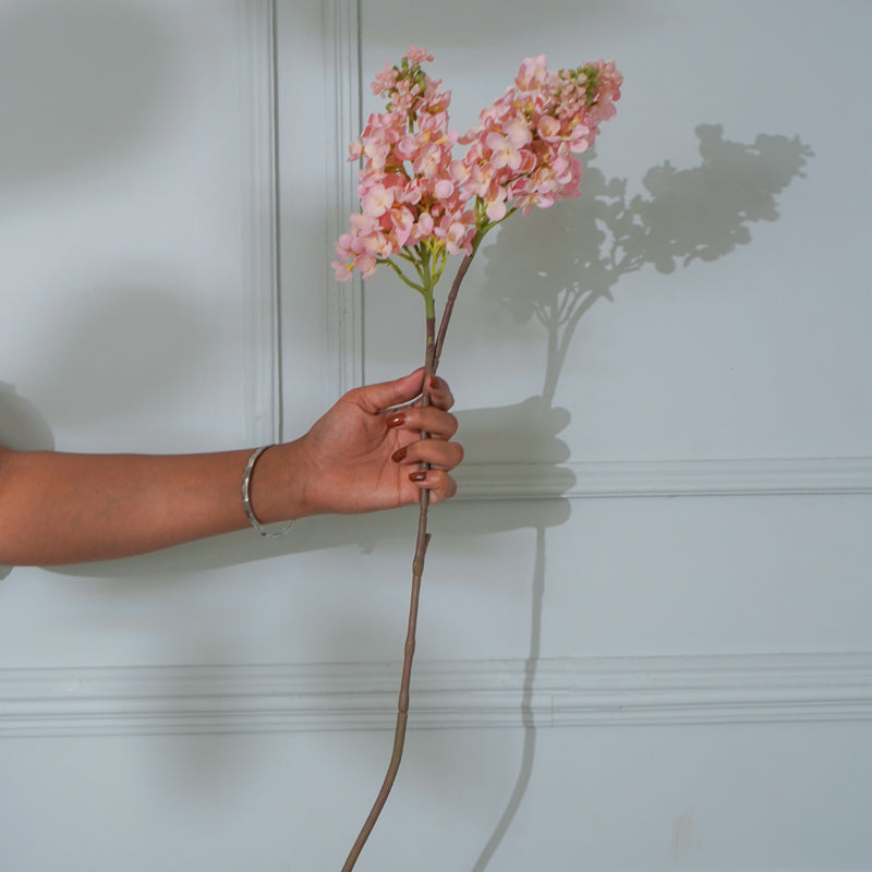Faux Silicon Lilac Lavender Flower Stick (Pink) - 25 CM - Mini