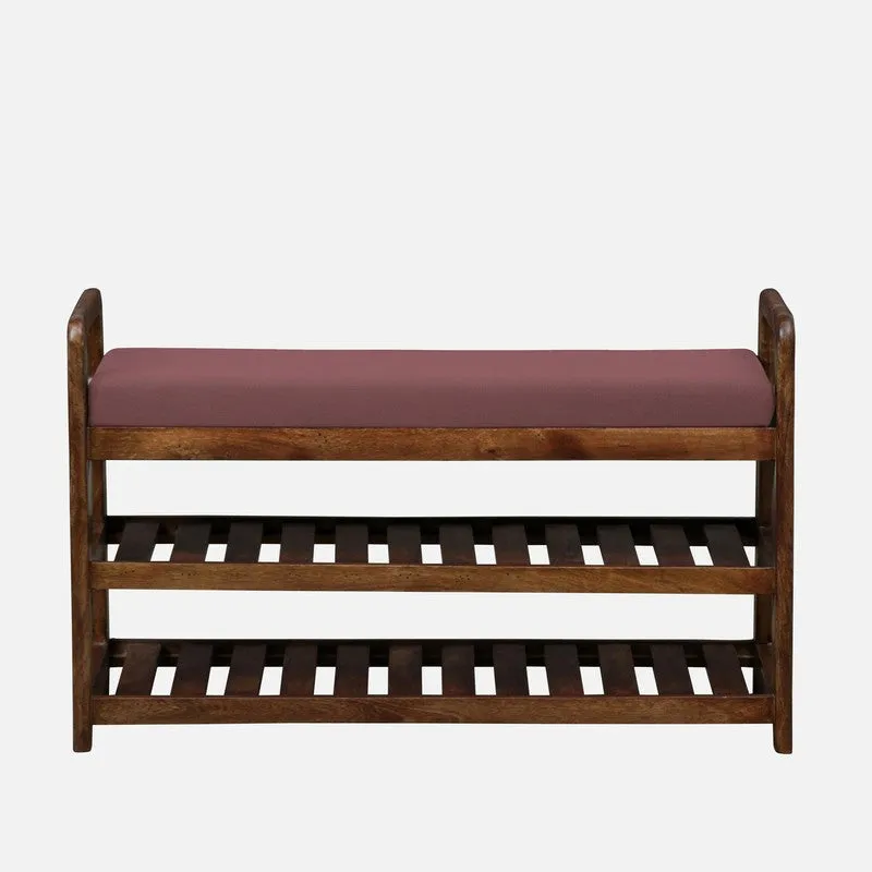 Sole Nest Mango Wood Shoe Rack - Pink media 4