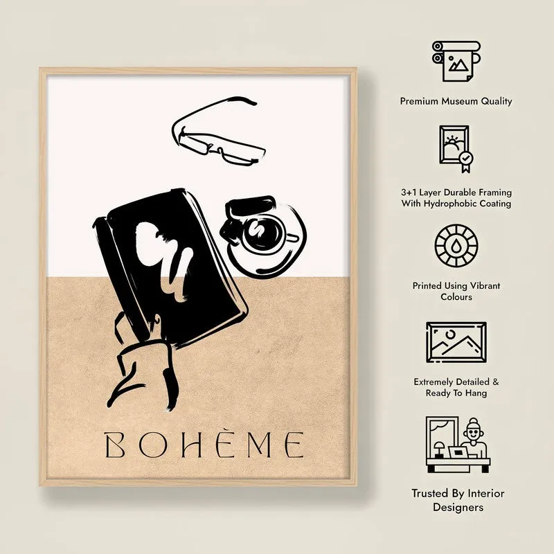 Boheme Ritual Canvas Wall Painting With Brown Frame media 9