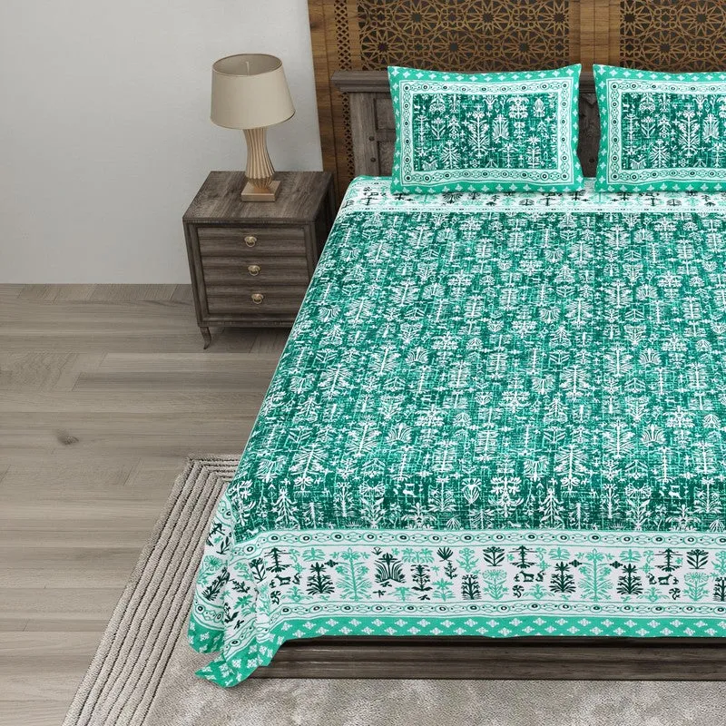 Arton Cotton Bedsheet (Green) - 240 TC media 3