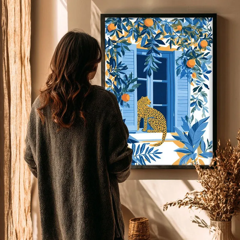 Jungle Charm Canvas Wall Painting - Black Frame media 4