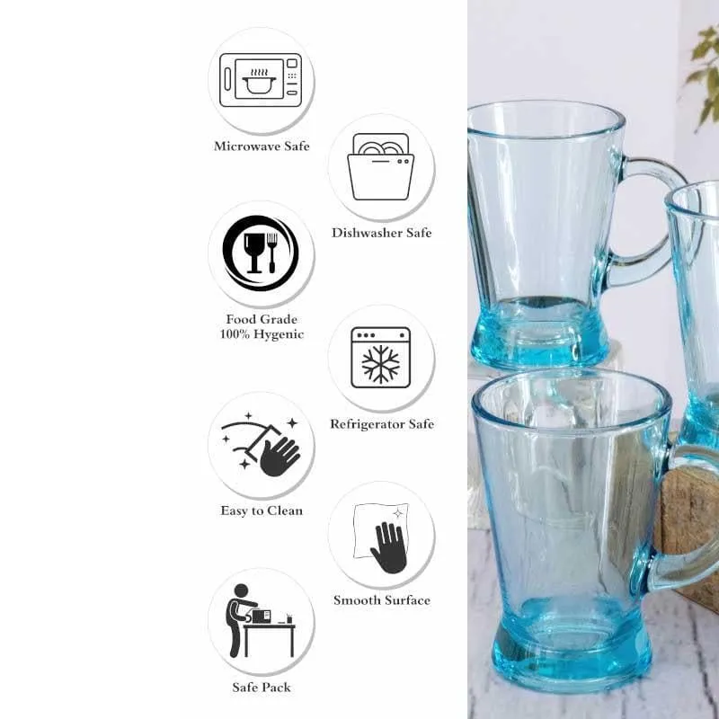 Pasabahce Glass Tea Cup (180 mL Each) /Blue)- Set of Six media 6
