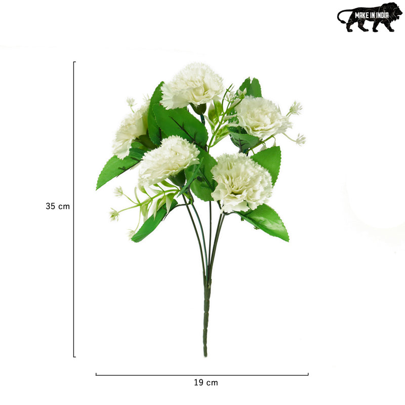 Fiora Artificial Carnations (White)  Set of Five media 5