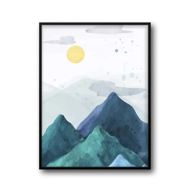 Azure Peaks Archival Paper Wall Art With Frame media 5