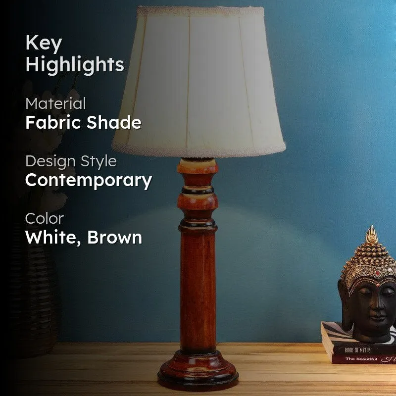 Roda Cassini Fabric Table Lamp - White,Brown media 2