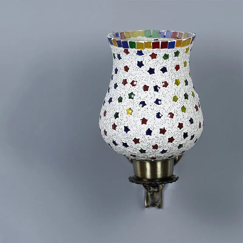 Ekta Love Gleam Mosaic Glass & Metal Wall Lamp media 3