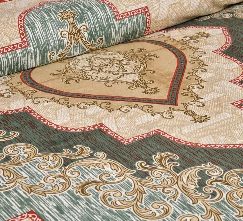 Neelakshi Ethnic Cotton Bedsheet (Beige) - 160 TC media 5