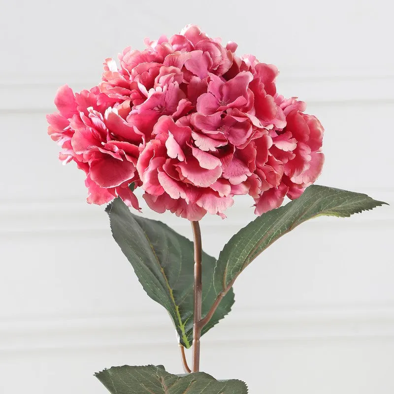 Hydrangea Artificial Flower Stem - Red media 5