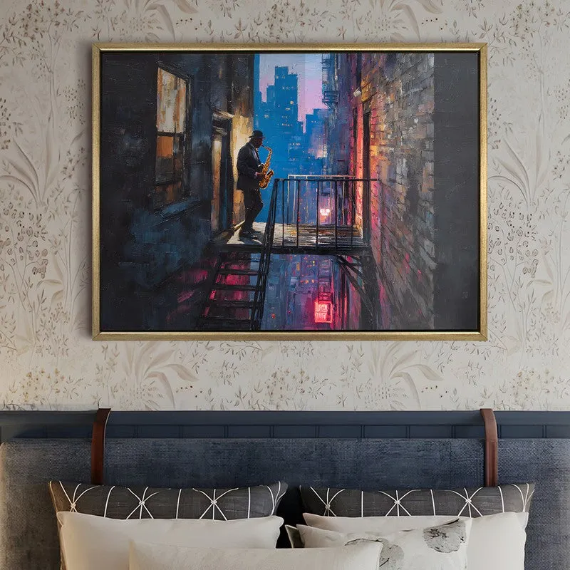 City Nocturne Canvas Wall Painting With Frame media 5