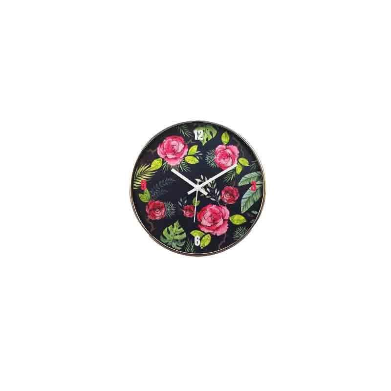 Misty Morning Blue Roses Wall Clock media 3