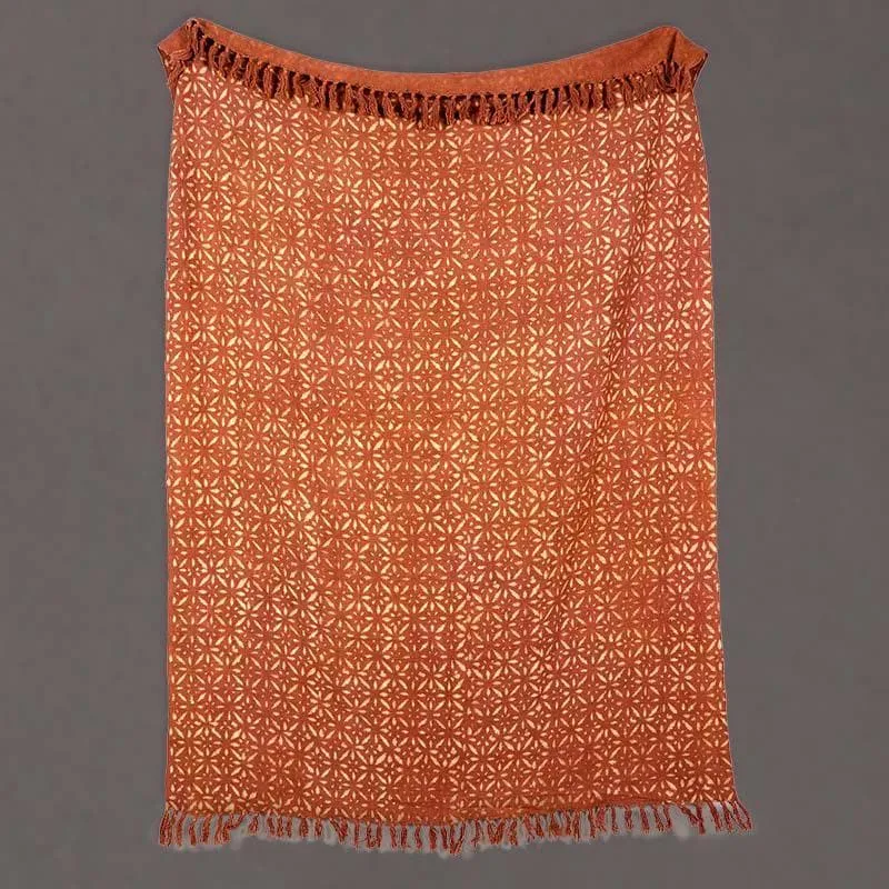 Terracotta Tile Handblock Printed Throw media 1