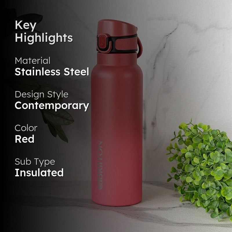 Hydro Chic Hot & Cold Thermos Water Bottle (Red & Pink) - 750 mL media 2