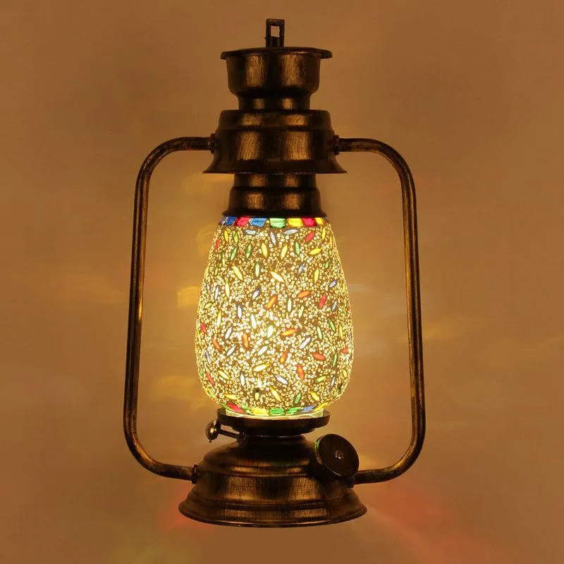 Siera Mosaic Lantern Iron Wall Lamp - Gold media 4