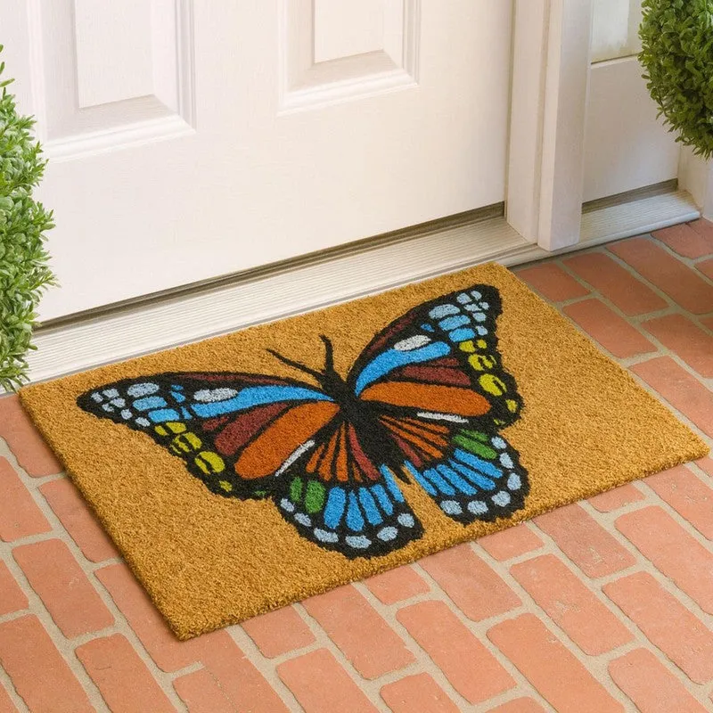 Butterfly Coir Door Mats - Brown media 1