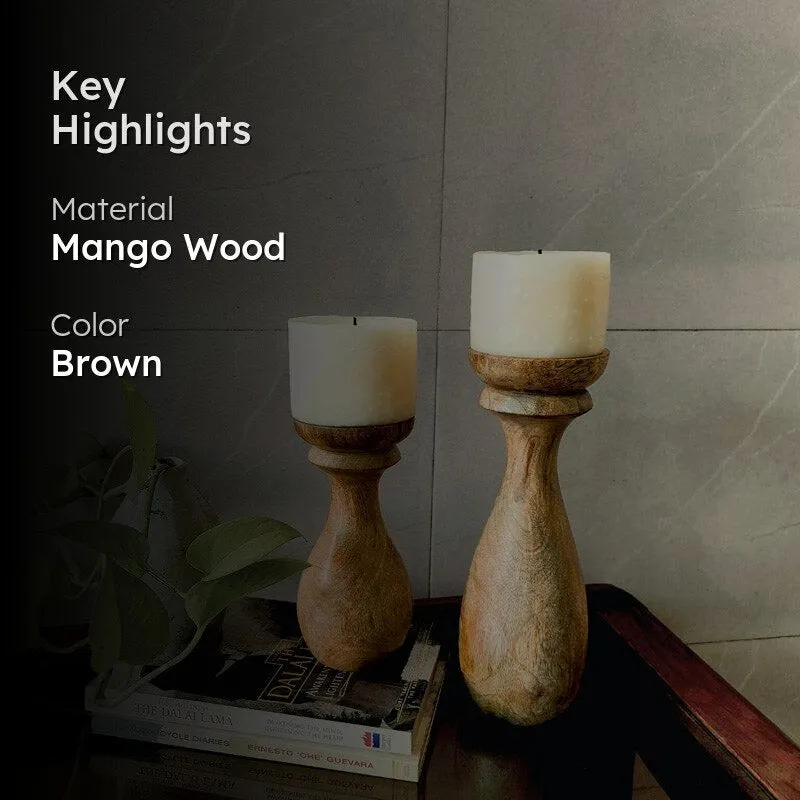 Toddle Mangowood Candle Holder - Set Of Two media 2