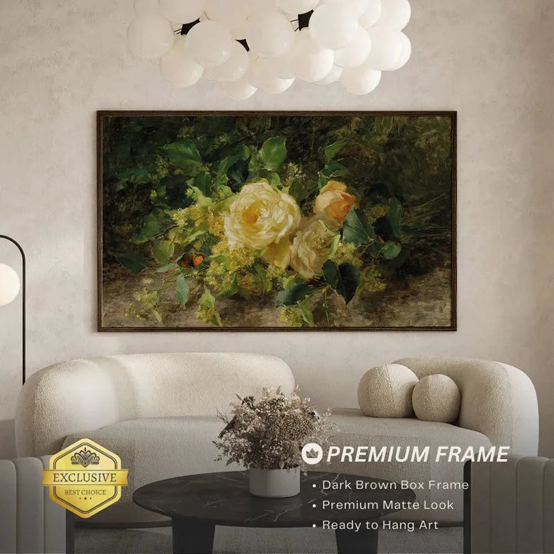 Glow & Bouquet Wood Wall Art With Frame - Black media 3