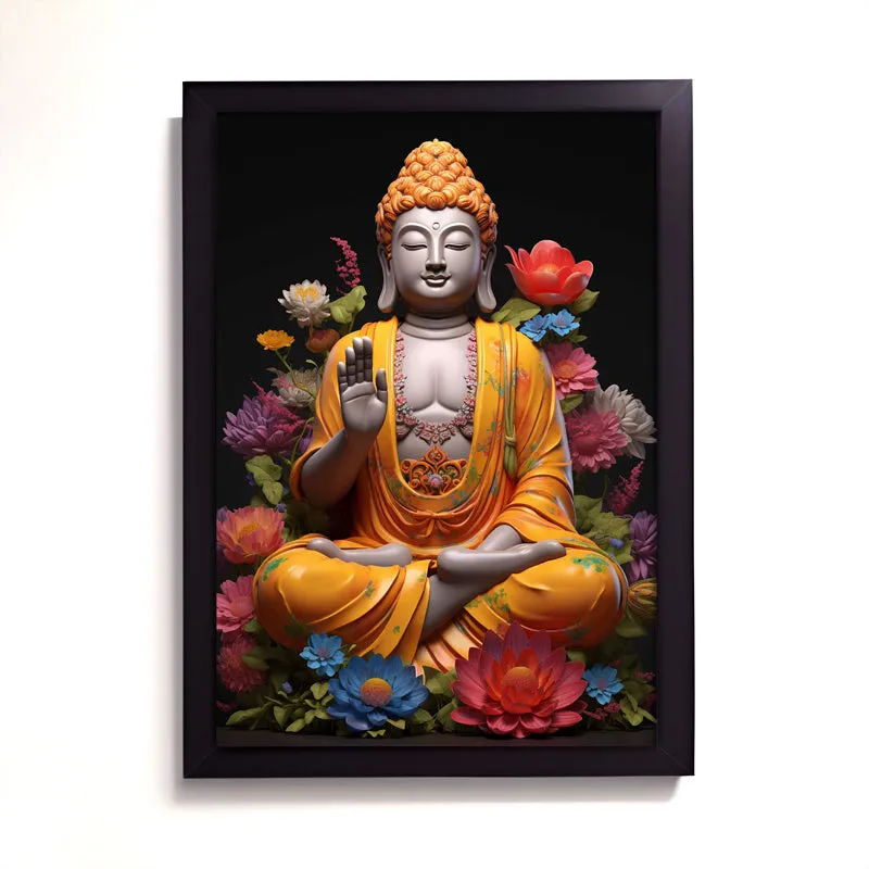 Buddha In Blooming Garden Wall Art media 5