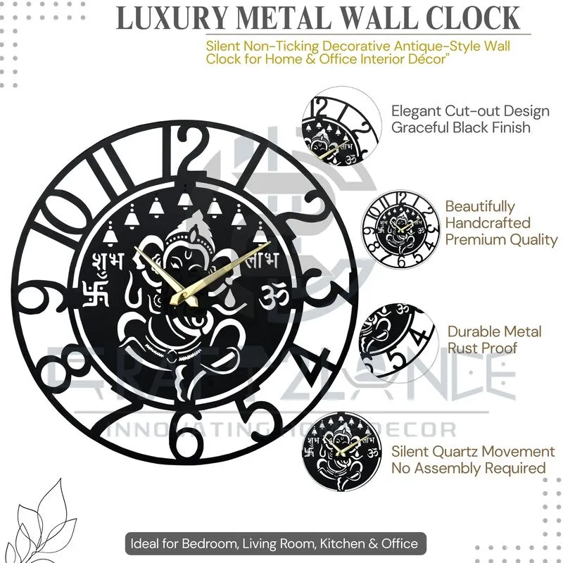 Silver Silent Wall Clock - Black media 7