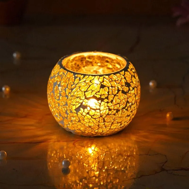 Sabaa Mosaic Tealight Candle Holder - Yellow media 1