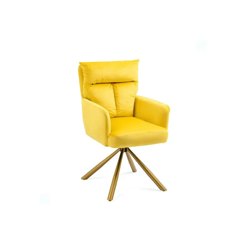 Arvella Neem Wood Accent Chair - Yellow media 5