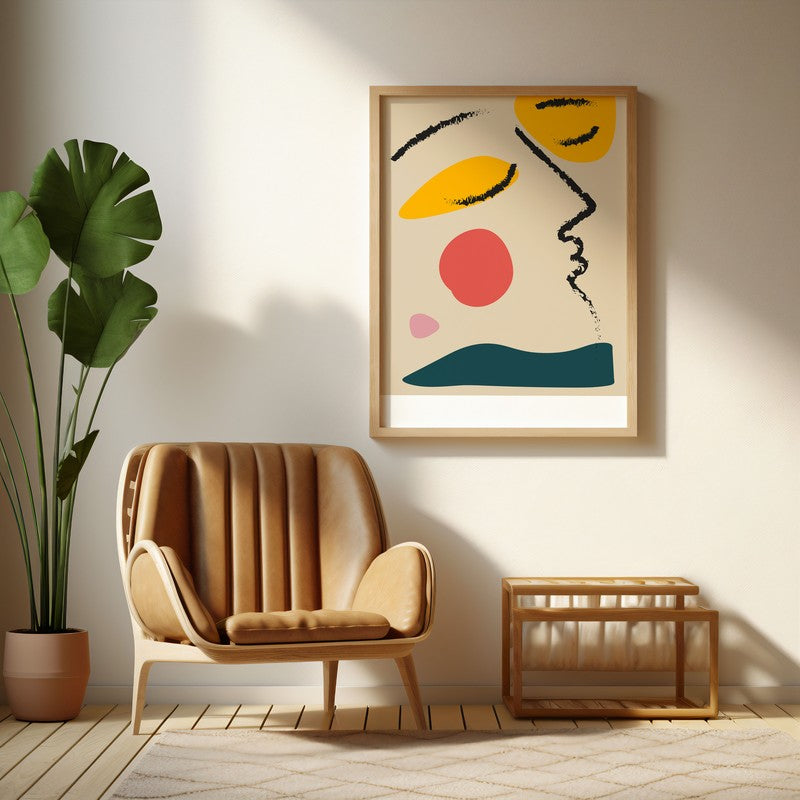 Enigmatic Vision Archival Canvas Wall Art - Natural Brown Frame