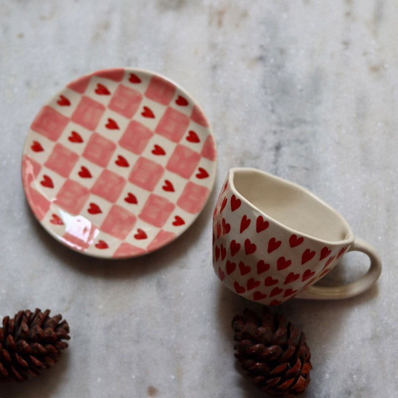 Hearty Grid Cup & Snack Plate - Two Piece Set - Bundles