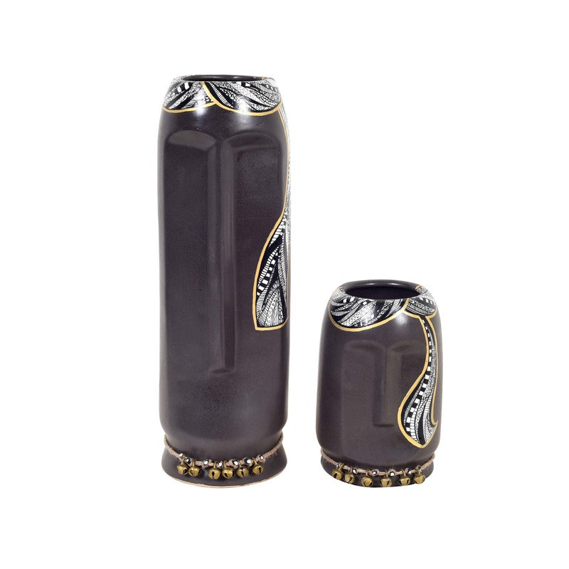 Ilasia Tribal Vase (Black) - Set Of Two media 4