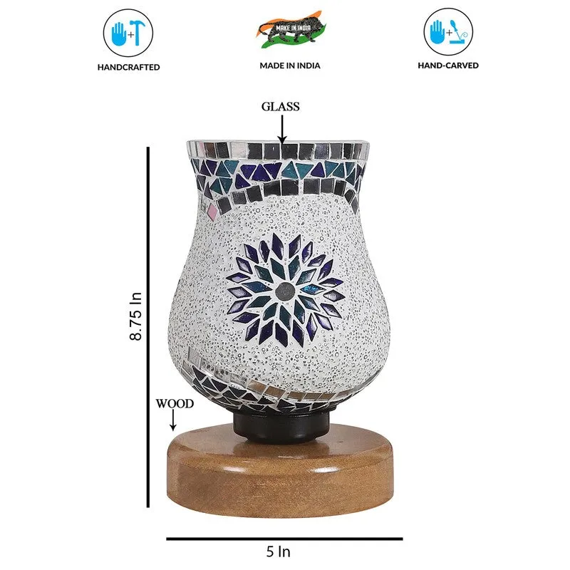 Lumiris Mosaic Glass Table Lamp With Wooden Base - Multicolor media 8
