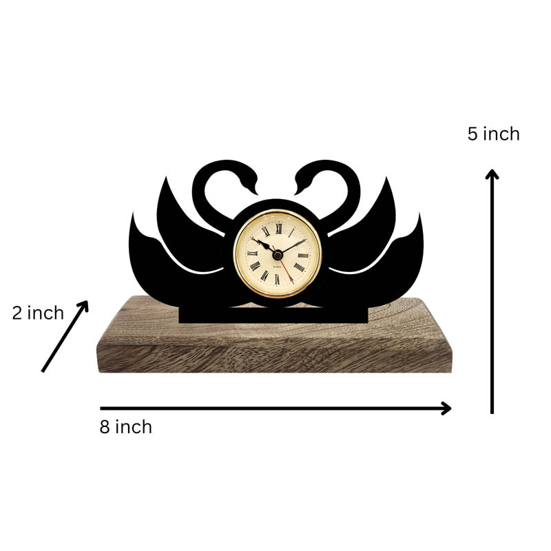 Swan Song Iron & Mango Wood Table Clock media 5