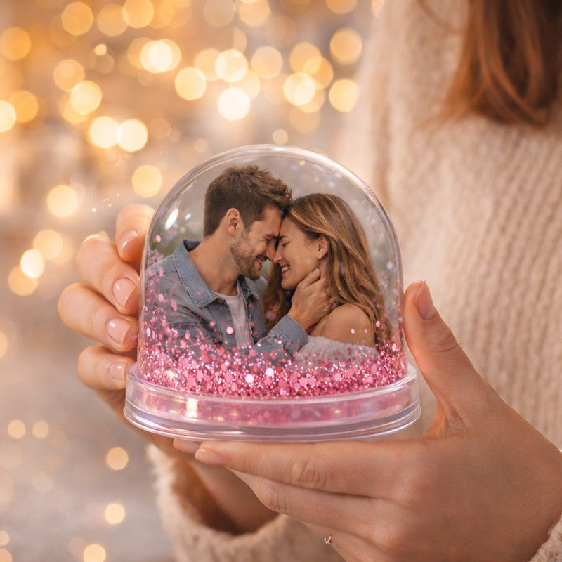 Romantic Glitter Dome Acrylic Photo Frame - Pink media 3